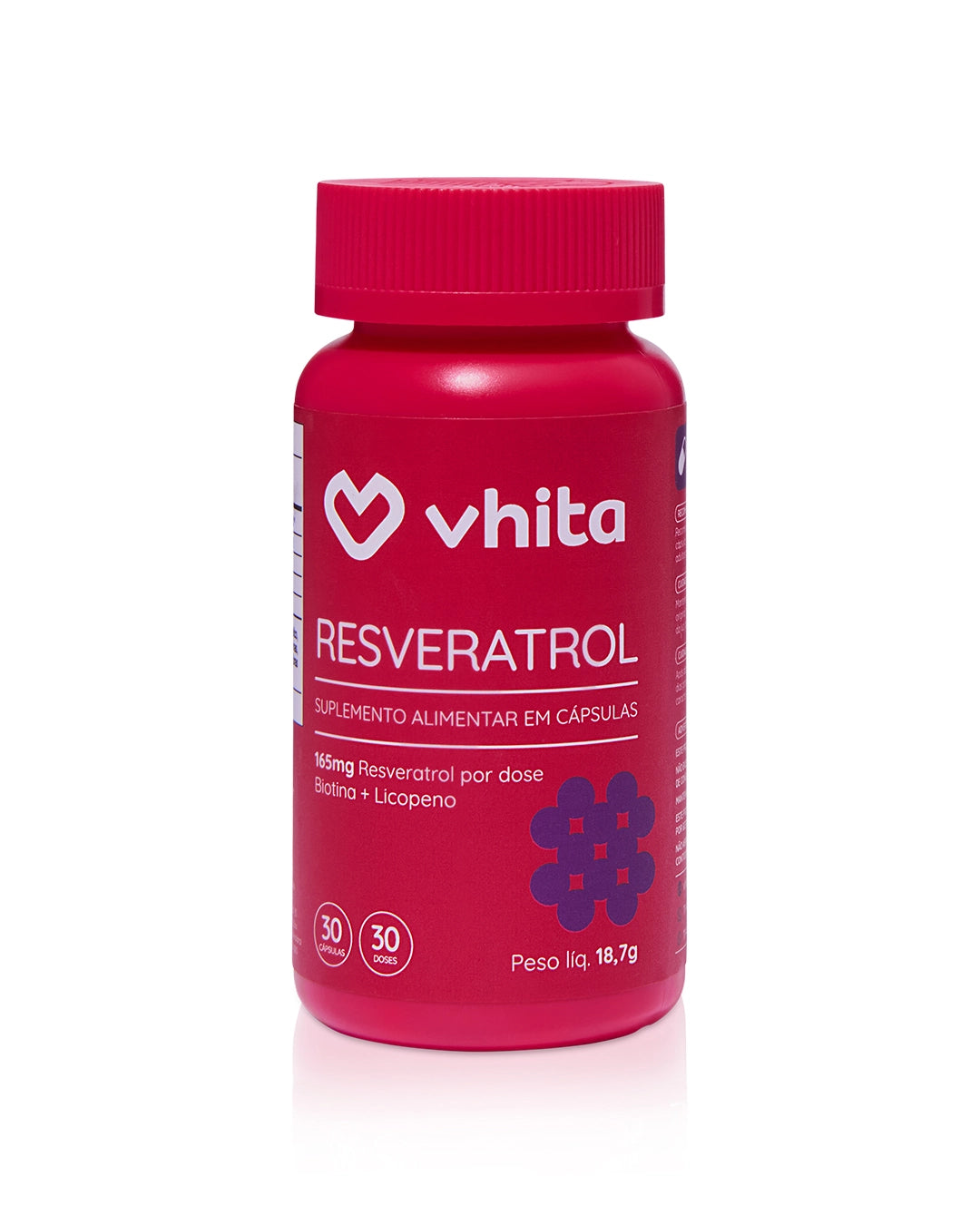Resveratrol 165mg + licopeno biotina e proantocianidinas em 1 cápsula