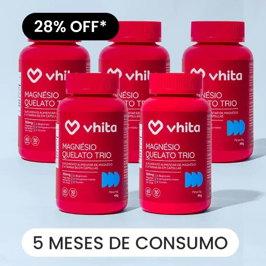 Magnésio Quelato Trio Vhita com 28% de desconto no Novembro Vhita