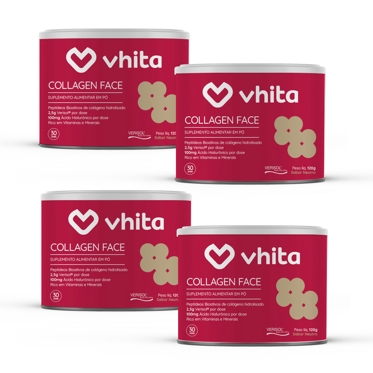 Collagen Face Colágeno Hidrolisado Verisol com Ácido Hialurônico e Vitaminas Antioxidantes