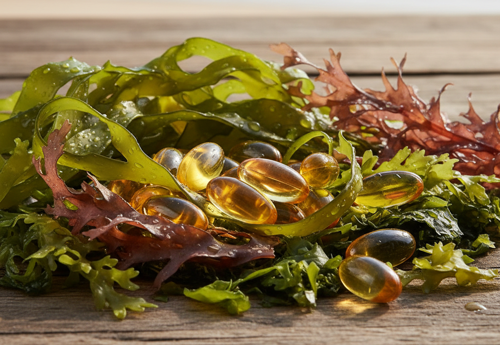 <H1>Ômega 3 vegano de algas: é realmente uma alternativa superior ao óleo de peixe?<H1>