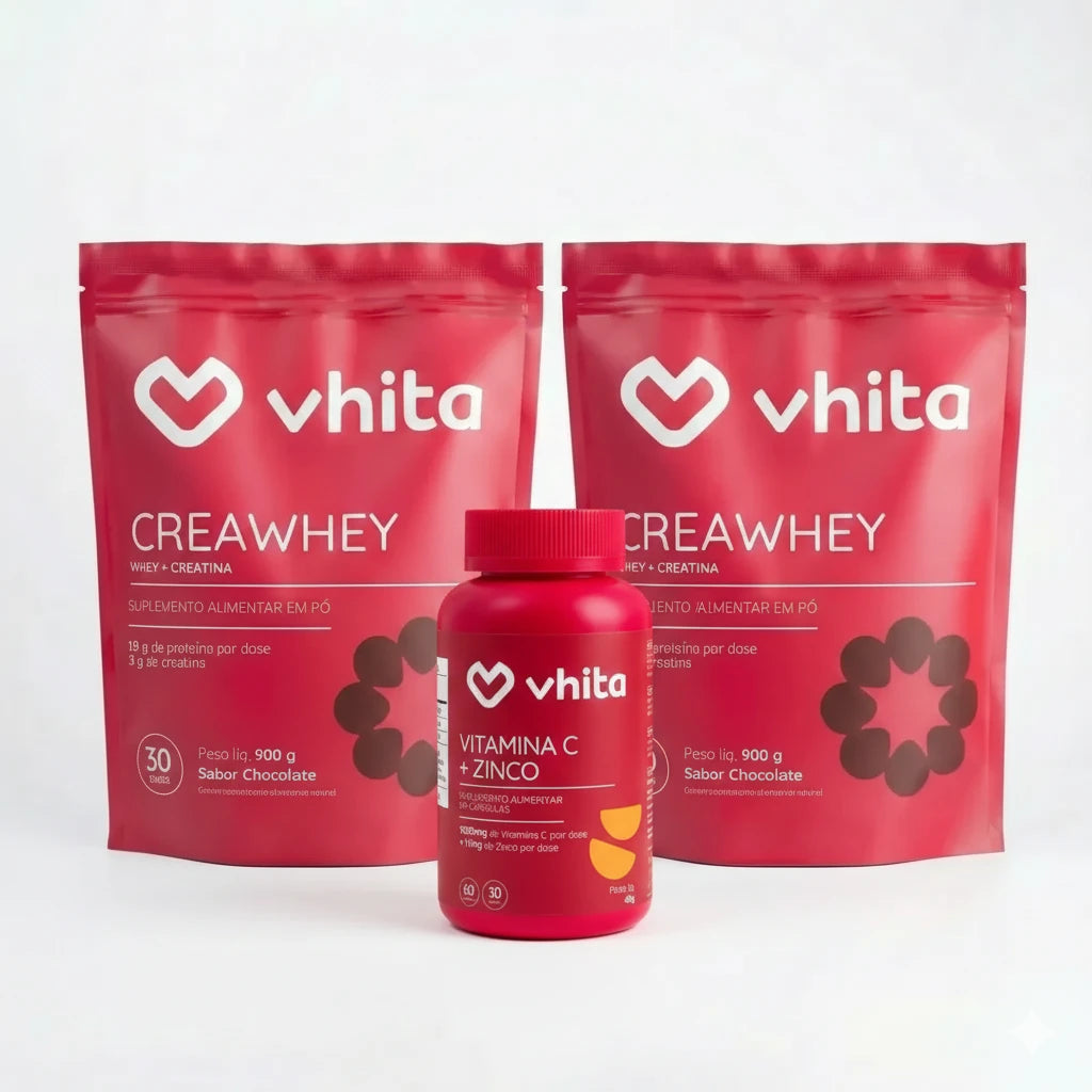 CreaWhey | 19g de proteína e 3g de creatina por dose (chocolate ou baunilha)