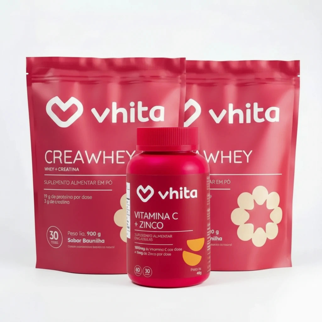 CreaWhey | 19g de proteína e 3g de creatina por dose (chocolate ou baunilha)