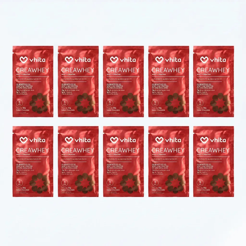 CreaWhey | 19g de proteína e 3g de creatina por dose (chocolate ou baunilha)