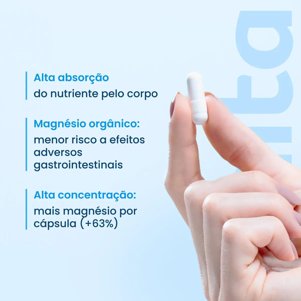 Magnésio Quelato Trio 350 mg: benefícios e como tomar | Vhita