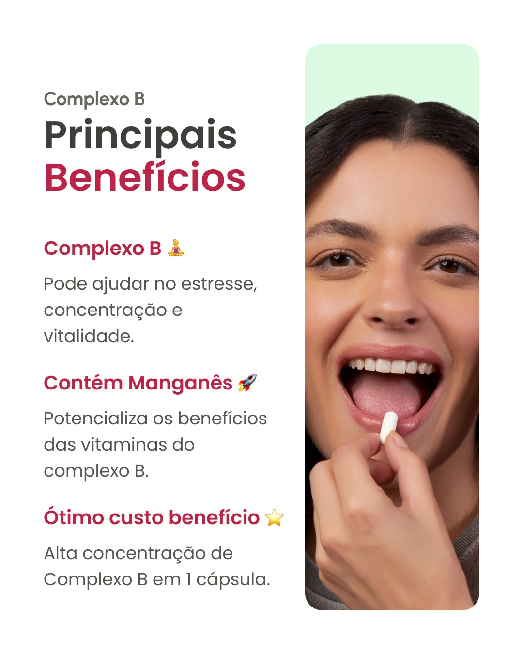 Complexo B em cápsulas com manganês 60 doses para 2 meses - Vhita